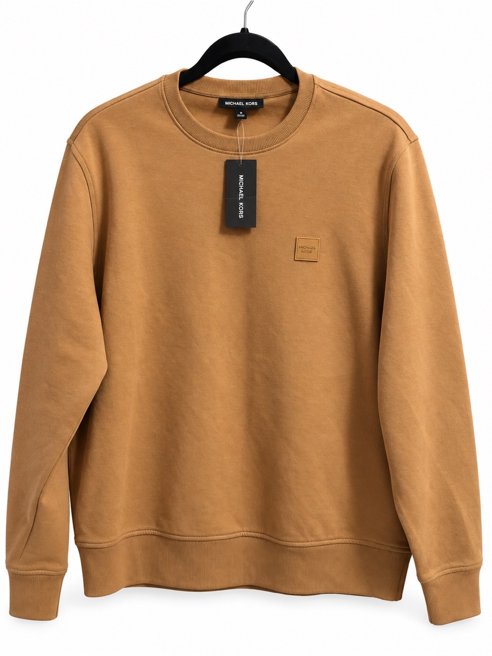Michael Kors Men's NWT Camel Tan Crewneck Sweatshirt Logo Patch Medium